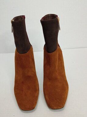 Rag & Co Ezra Patchwork Suede Ankle Boots Tan Multi Women’s Size 8